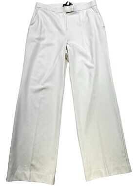 Norton McNaughton Women's Wool Dress Pants Flat Front Stretch Size 10 Ivory